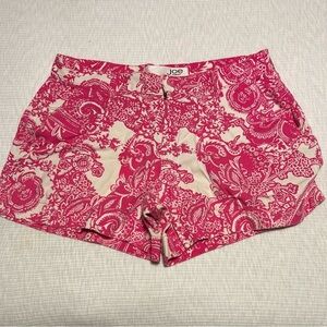 Joe Fresh Womens Shorts Size 2 Pink White Floral Paisley‎ Booty Short